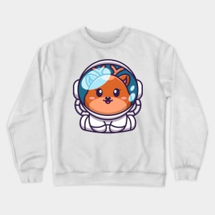 Cute baby deer wearing an astronaut suit, cartoon character Crewneck Sweatshirt